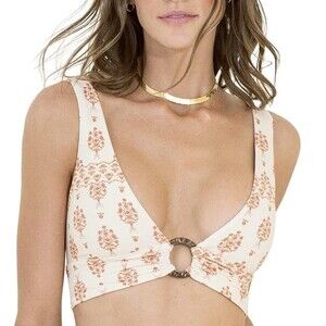 MAAJI Bath Stamp Eloise Long Line Triangle Reversible Bikini Top Sz L New